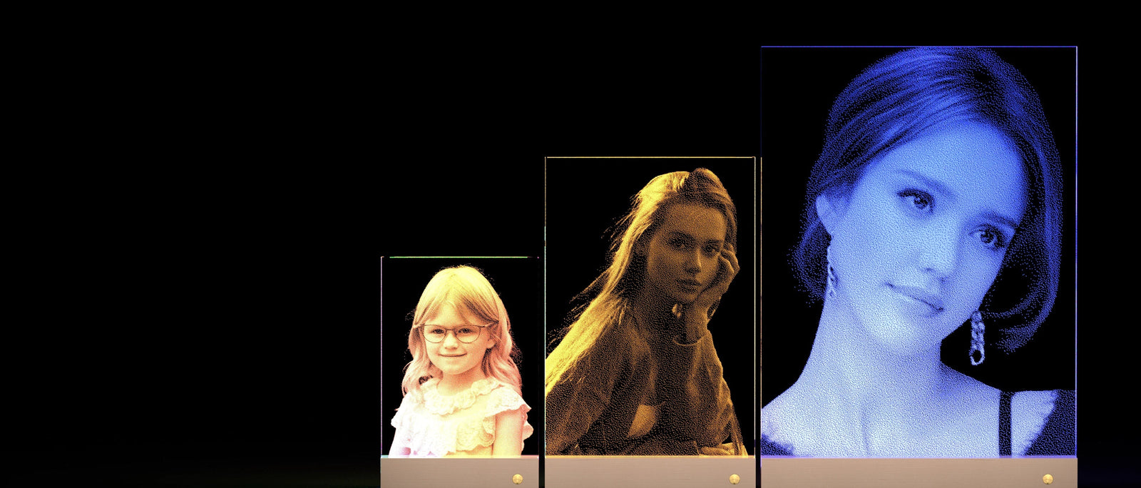 Hand-Hammered Cracked Glass Portraits