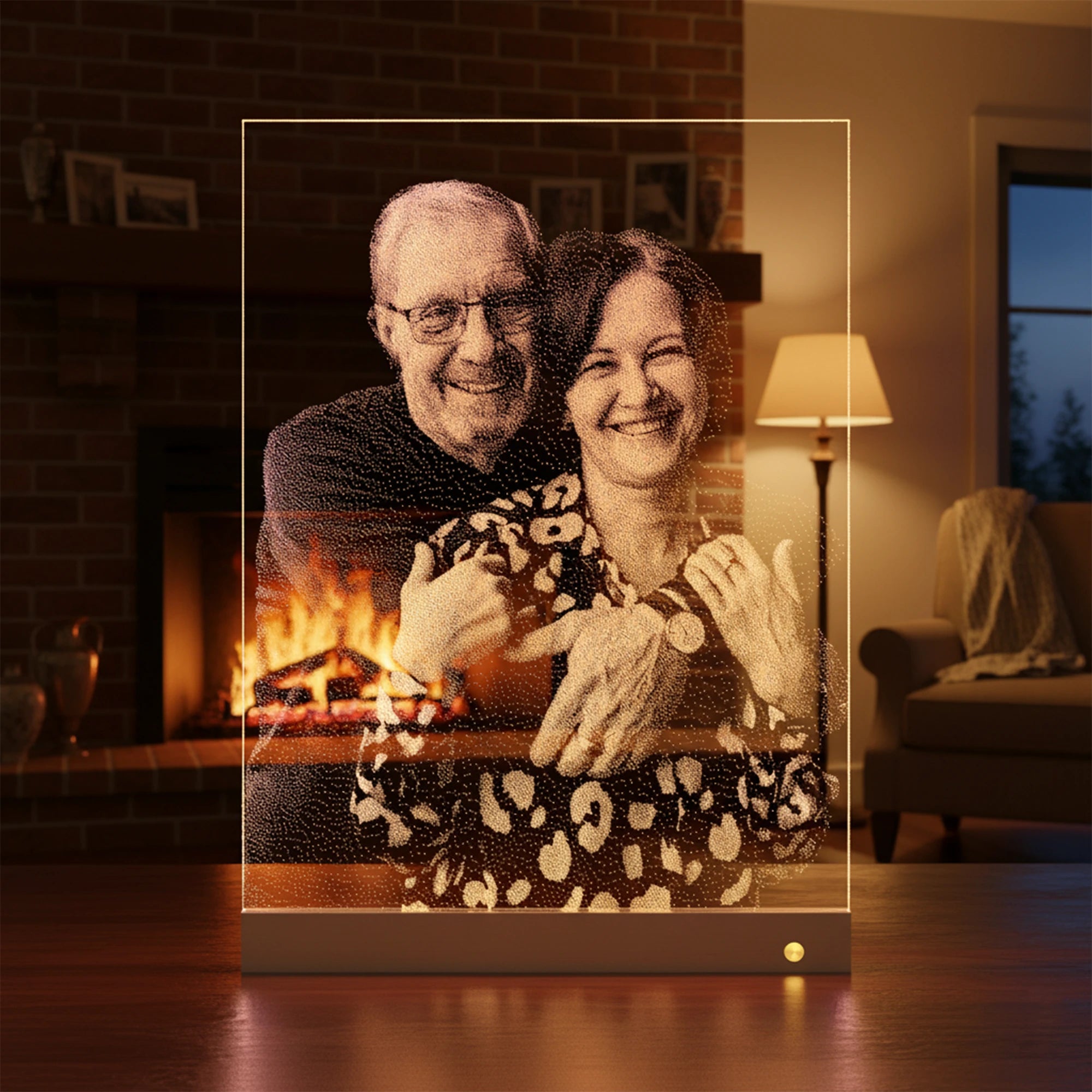Atmiik Custom Glass Portrait – Handmade Gift for Parents