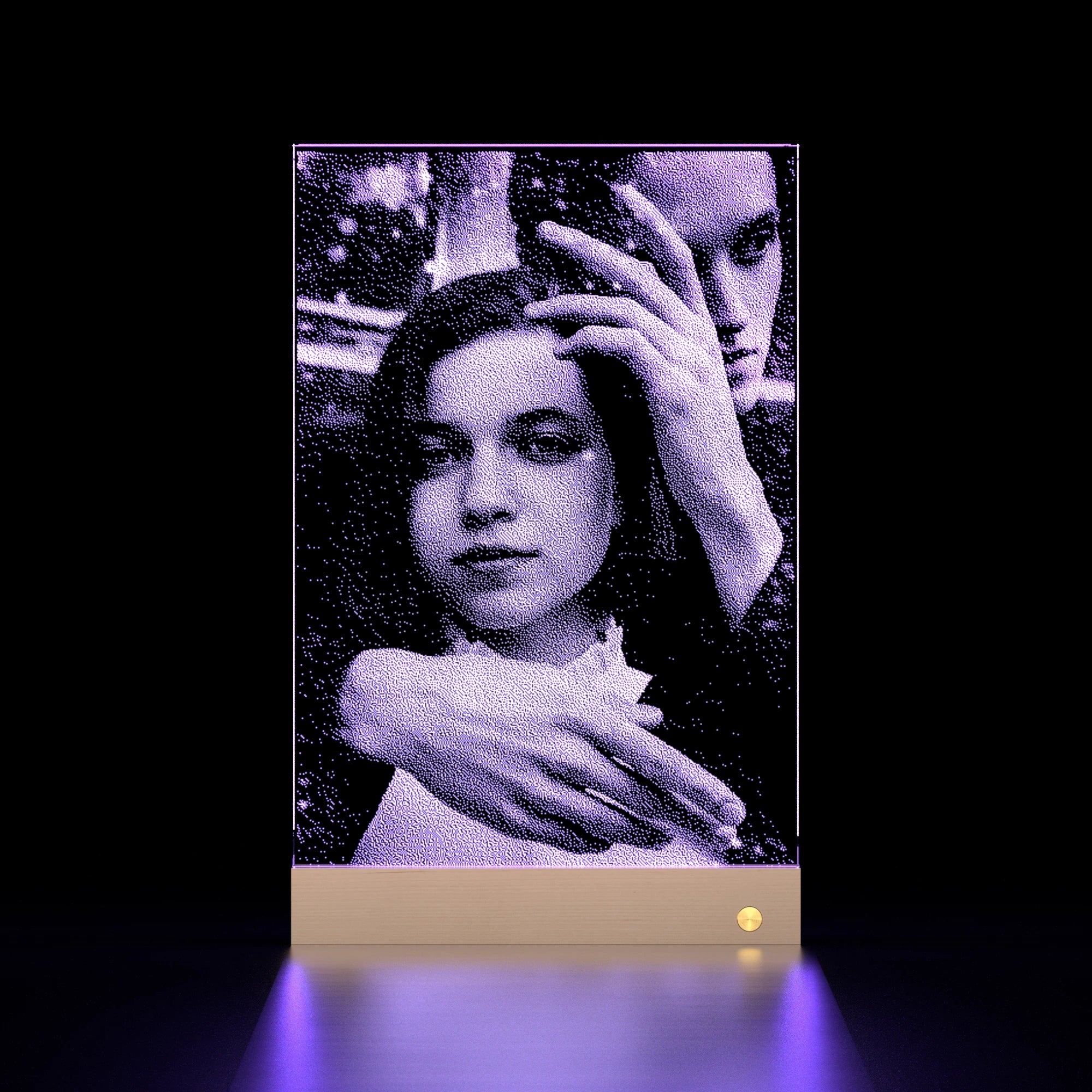 Hammered Glass Portrait Art